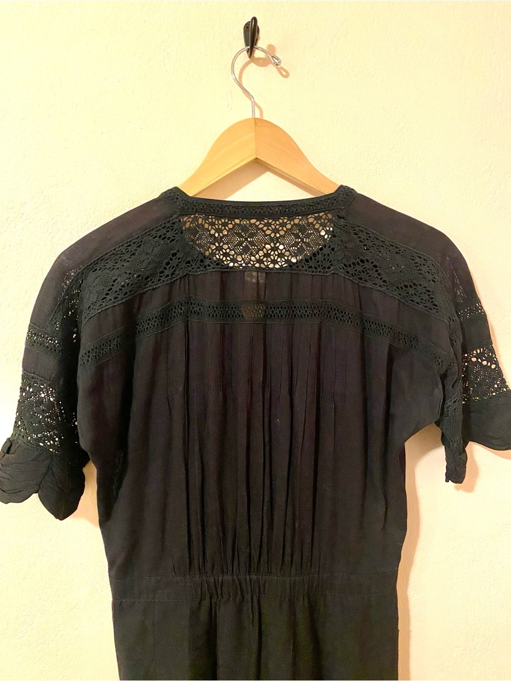 Loveshackfancy Cotton Edie Crochet Maxi Midi Lace Dress Black Small - Picture 13 of 16